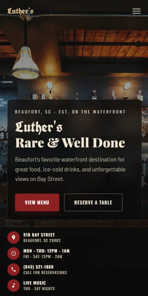 Luther's website in gallery frame