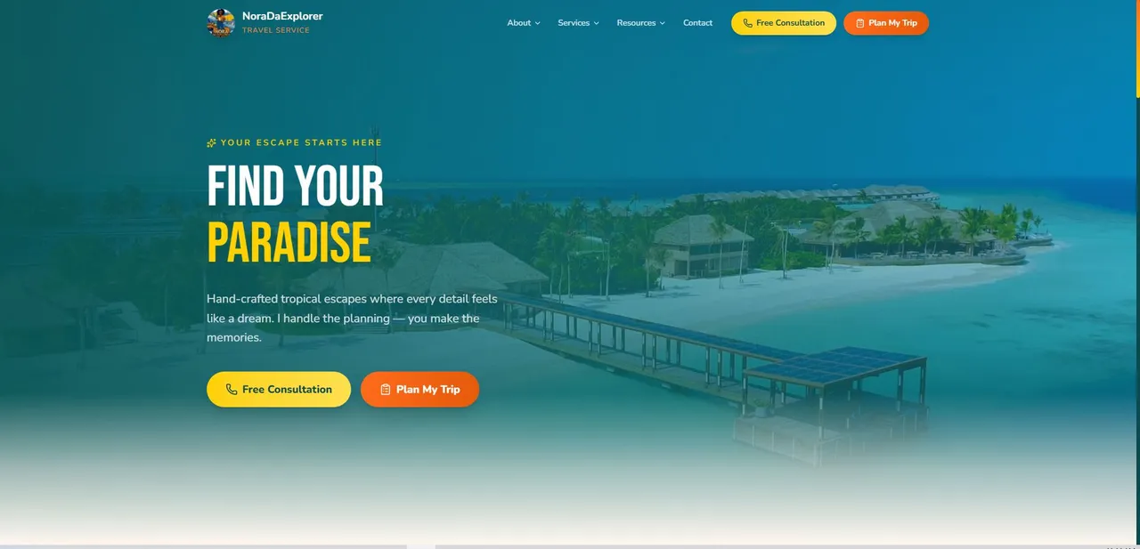 Nora Da Explorer website screenshot